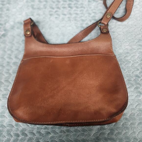 Patricia Nash Purse Leather London Saddle Bag Brown Crossbody - Picture 8 of 16
